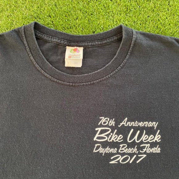 2017 DAYTONA BEACH FLORIDA BIKE WEEK SKULL TEE - Picture 4 of 8